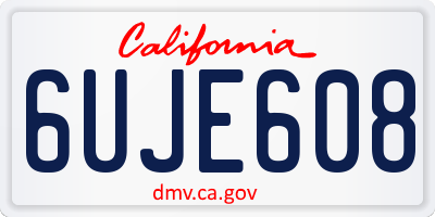 CA license plate 6UJE608