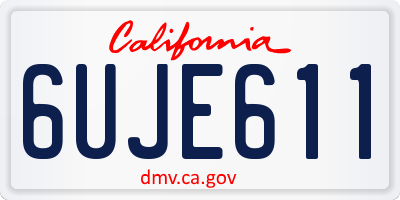 CA license plate 6UJE611