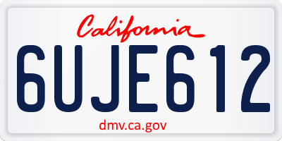 CA license plate 6UJE612
