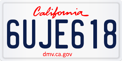 CA license plate 6UJE618