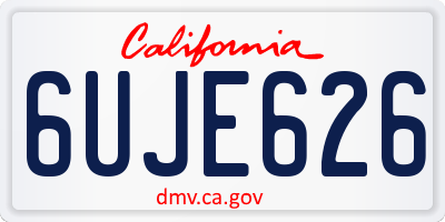CA license plate 6UJE626