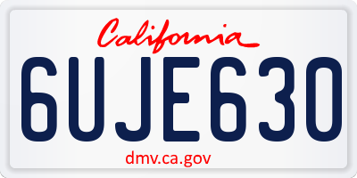 CA license plate 6UJE630