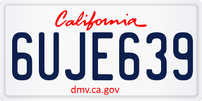 CA license plate 6UJE639