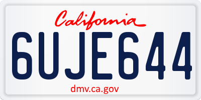 CA license plate 6UJE644