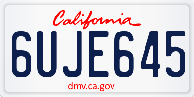 CA license plate 6UJE645