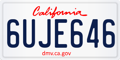 CA license plate 6UJE646