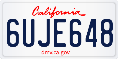 CA license plate 6UJE648
