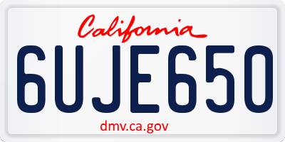 CA license plate 6UJE650