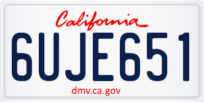 CA license plate 6UJE651