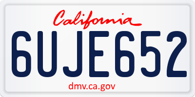 CA license plate 6UJE652