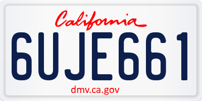 CA license plate 6UJE661