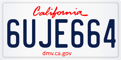 CA license plate 6UJE664