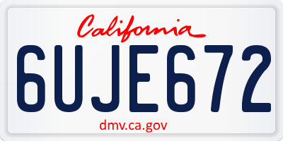 CA license plate 6UJE672