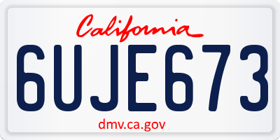 CA license plate 6UJE673