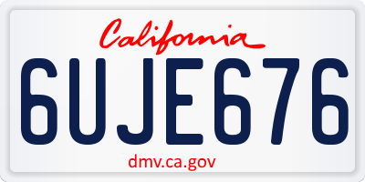 CA license plate 6UJE676