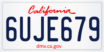 CA license plate 6UJE679