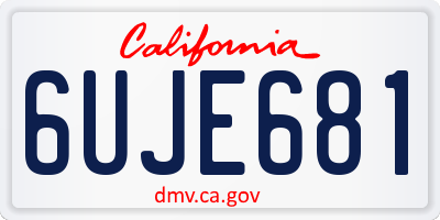 CA license plate 6UJE681