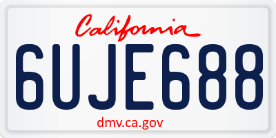 CA license plate 6UJE688