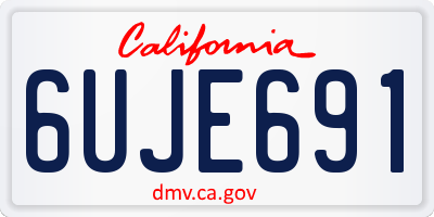 CA license plate 6UJE691