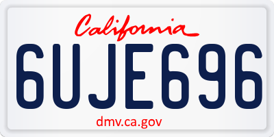 CA license plate 6UJE696