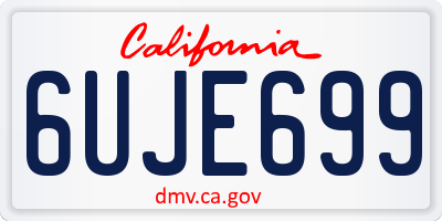 CA license plate 6UJE699
