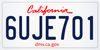 CA license plate 6UJE701