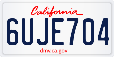 CA license plate 6UJE704