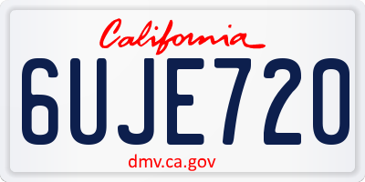 CA license plate 6UJE720