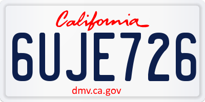 CA license plate 6UJE726