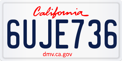 CA license plate 6UJE736