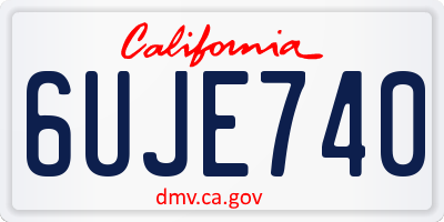 CA license plate 6UJE740
