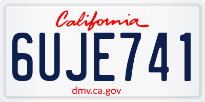 CA license plate 6UJE741