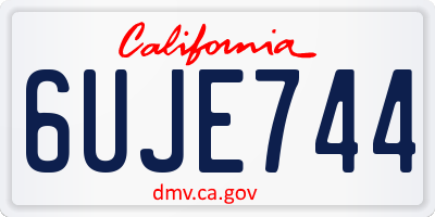 CA license plate 6UJE744