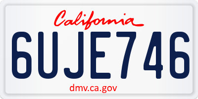 CA license plate 6UJE746