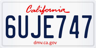 CA license plate 6UJE747
