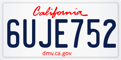 CA license plate 6UJE752