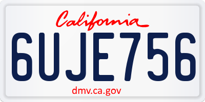 CA license plate 6UJE756
