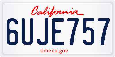 CA license plate 6UJE757