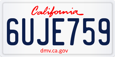 CA license plate 6UJE759