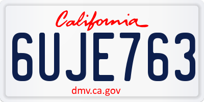 CA license plate 6UJE763