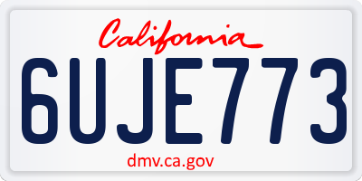 CA license plate 6UJE773