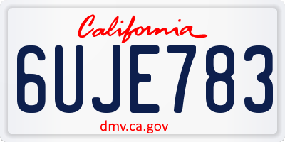 CA license plate 6UJE783