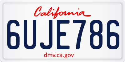 CA license plate 6UJE786
