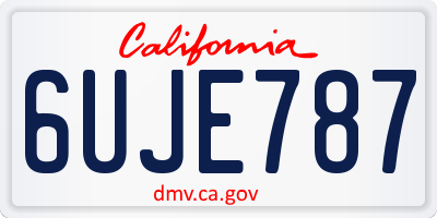 CA license plate 6UJE787