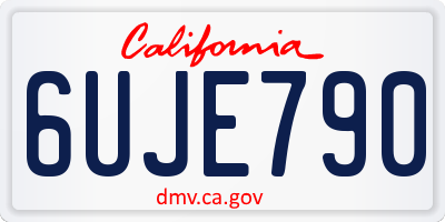 CA license plate 6UJE790