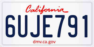 CA license plate 6UJE791