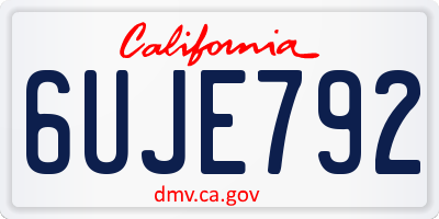 CA license plate 6UJE792