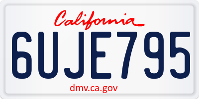 CA license plate 6UJE795