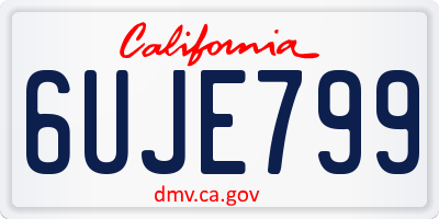 CA license plate 6UJE799