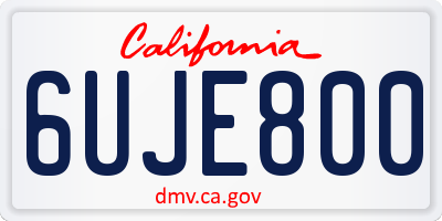 CA license plate 6UJE800